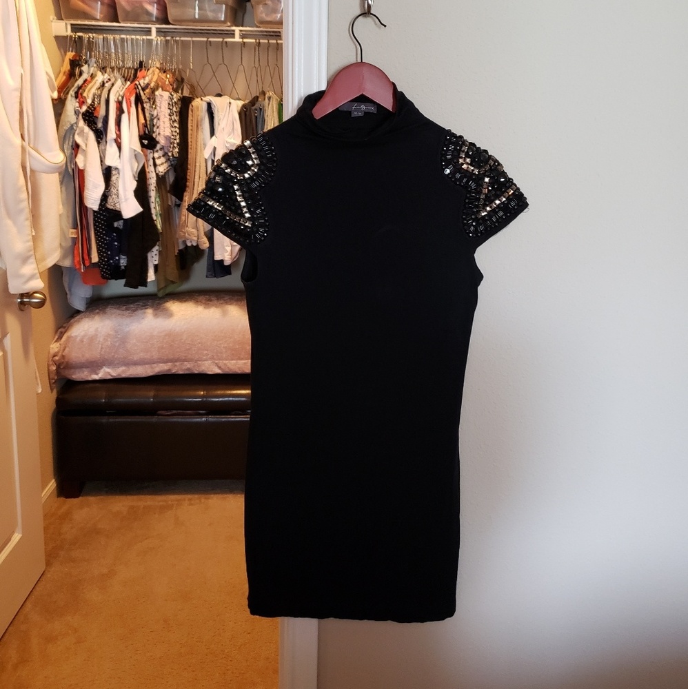 Black stretch form fitting dress